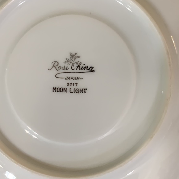 3 Vintage Rose China Moon Light with Sliver Trim Cup & Saucer - Picture 7 of 11